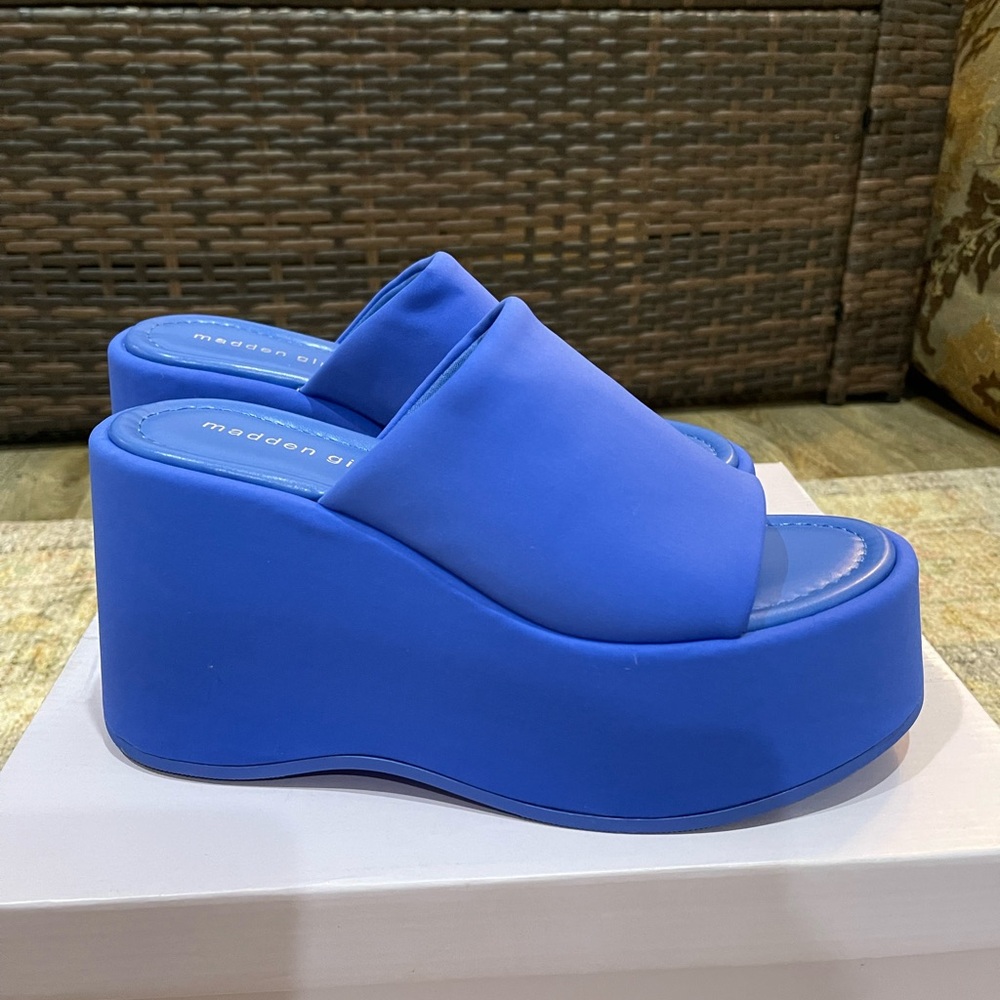 Madden Girl Vibrant Blue Wedge Sandals